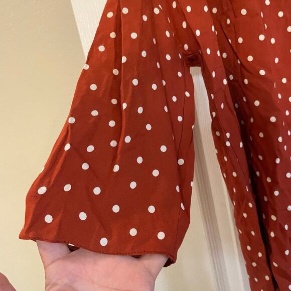 Papaya Women's Orange Polka Dot Viscose Basic Blouse size 16 W - Picture 9 of 11